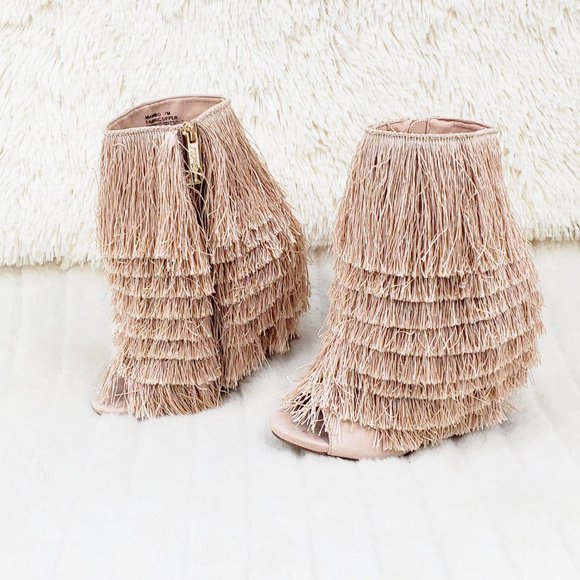 Nelly B Mambo High Heels Ankle Boot Fun Fringe - Picture 10 of 11